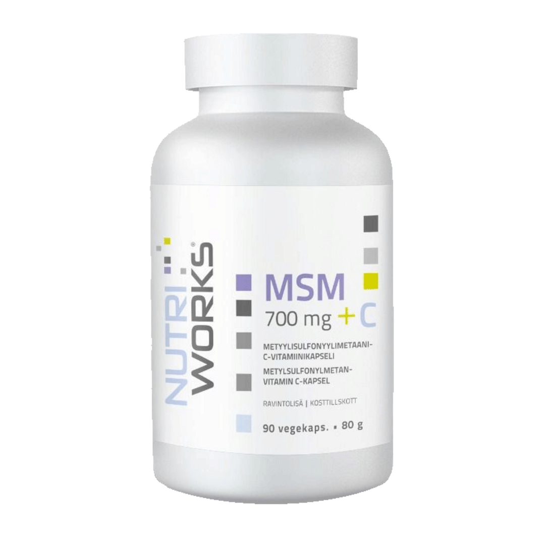 NutriWorks MSM 700mg + C - 90 kapslí