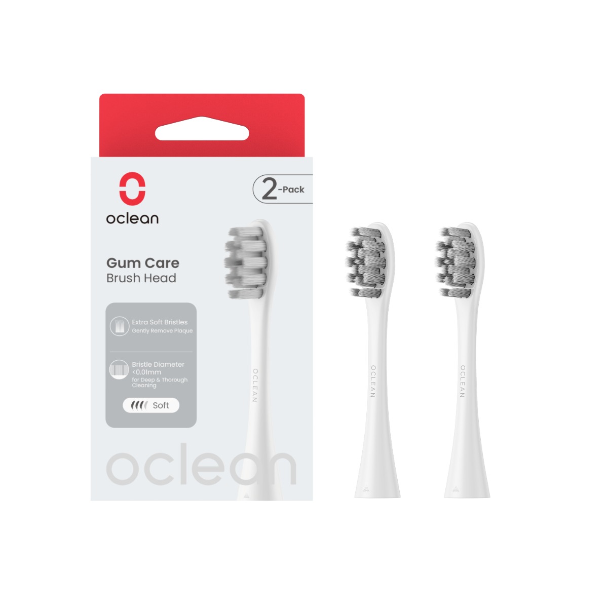Oclean Gum Care Extra Soft P1S12 náhradní hlavice 2 ks bílé
