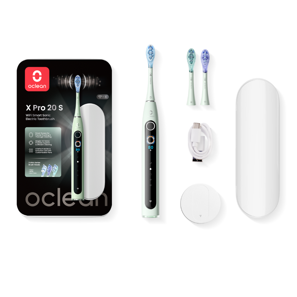 Oclean X Pro 20 set sonický kartáček zelený