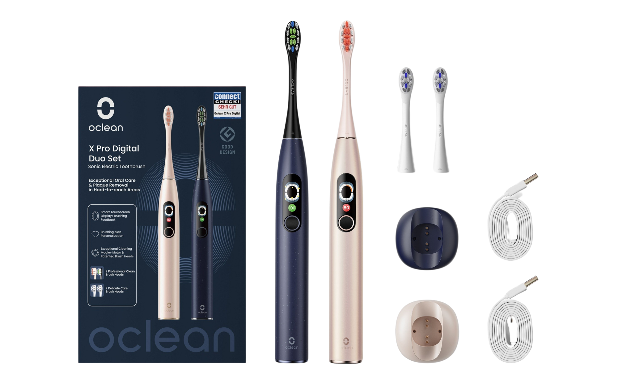 OCLEAN X Pro Digital Duo Set Gold&Blue sonické kartáčky 2 ks