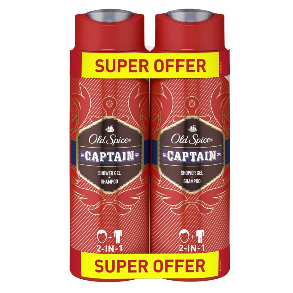 OLD SPICE Sprchový gel Captain 2 x 400 ml