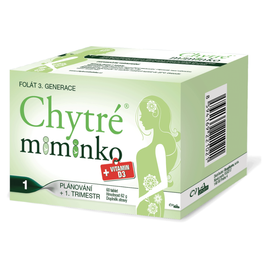 ONAPHARM Chytré miminko 1 methylfolát + vitamin D3 60 tablet