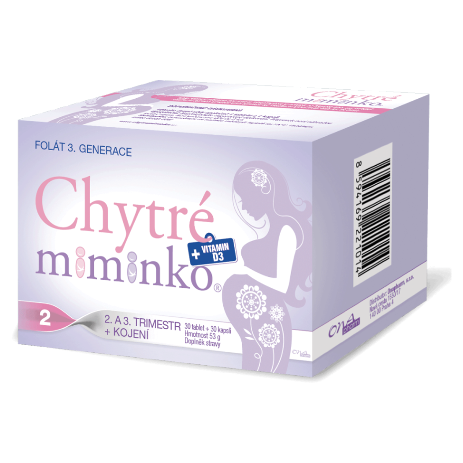 ONAPHARM Chytré miminko 2 methylfolát + vitamin D3 a DHA 30 tablet + 30 kapslí