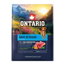 Ontario Adult All Breeds Monoprotein Tuna & Sweet Potatoes krmivo 2,25 kg