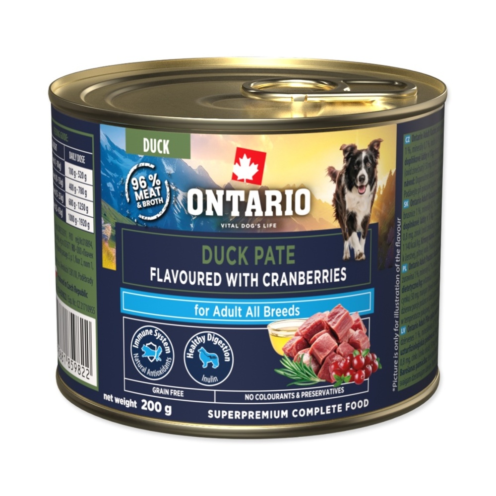 Ontario Adult kachní pate s příchutí brusinek konzerva 200 g