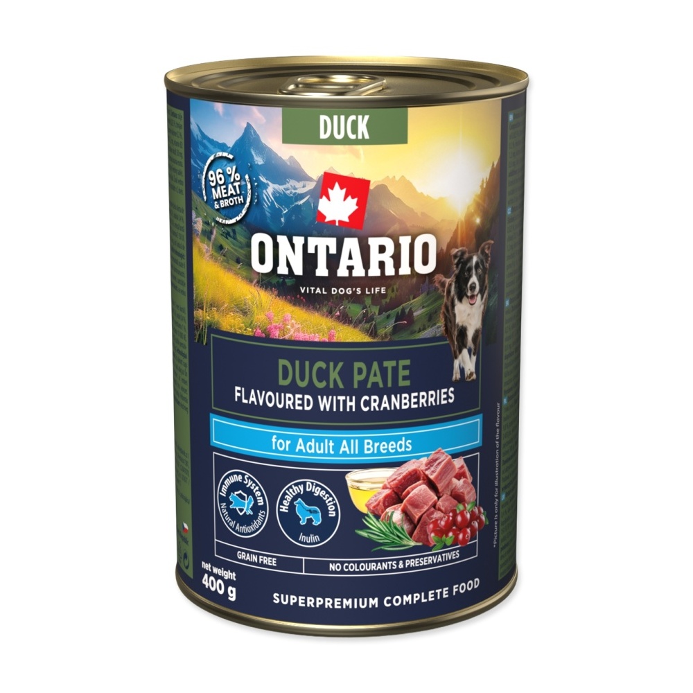 Ontario Adult kachní pate s příchutí brusinek konzerva 400 g
