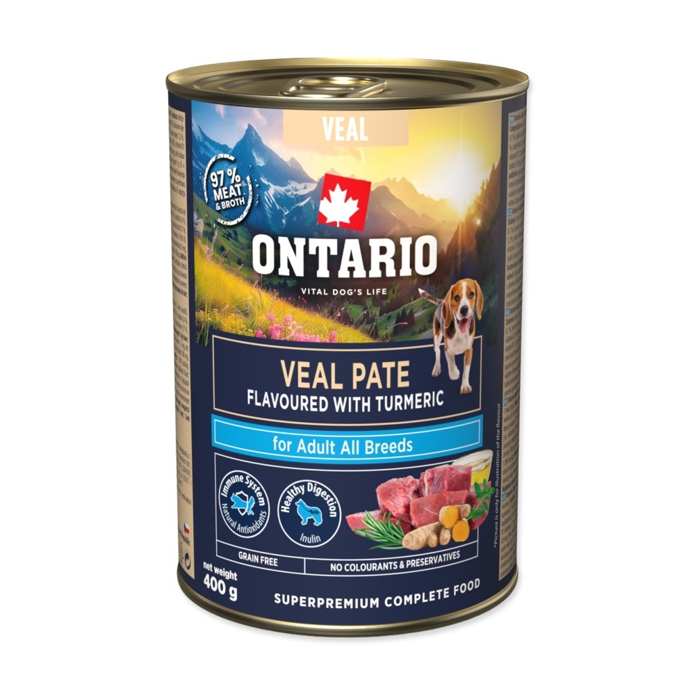 Ontario Adult telecí pate s příchutí kurkumy konzerva 400 g