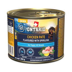 Ontario Puppy kuřecí pate s příchutí spiruliny konzerva 200 g