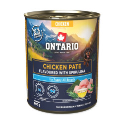 Ontario Puppy kuřecí pate s příchutí spiruliny konzerva 800 g