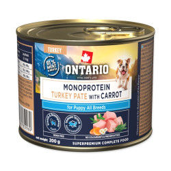 Ontario Puppy monoprotein krůtí pate s mrkví konzerva 200 g