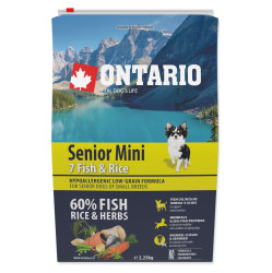 ONTARIO Senior mini fish & rice granule pro psy 1 ks, Hmotnost balení (g): 6,5 kg