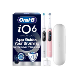 Oral-B iO Series 6 s cestovním pouzdrem elektrické zubní kartáčky bílý a růžový