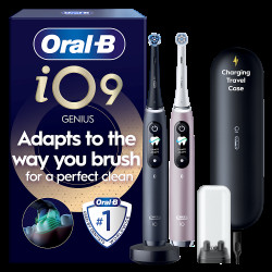 ORAL-B iO9 Series Duo Pack Black/Rose Extra Handle elektrický zubní kartáček