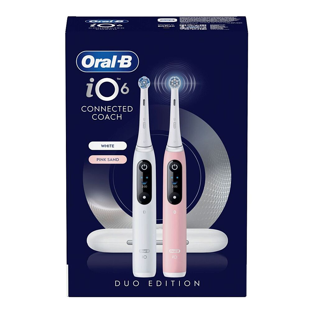 ORAL-B Series iO 6 duo white pink elektrický zubní kartáček 2 kusy