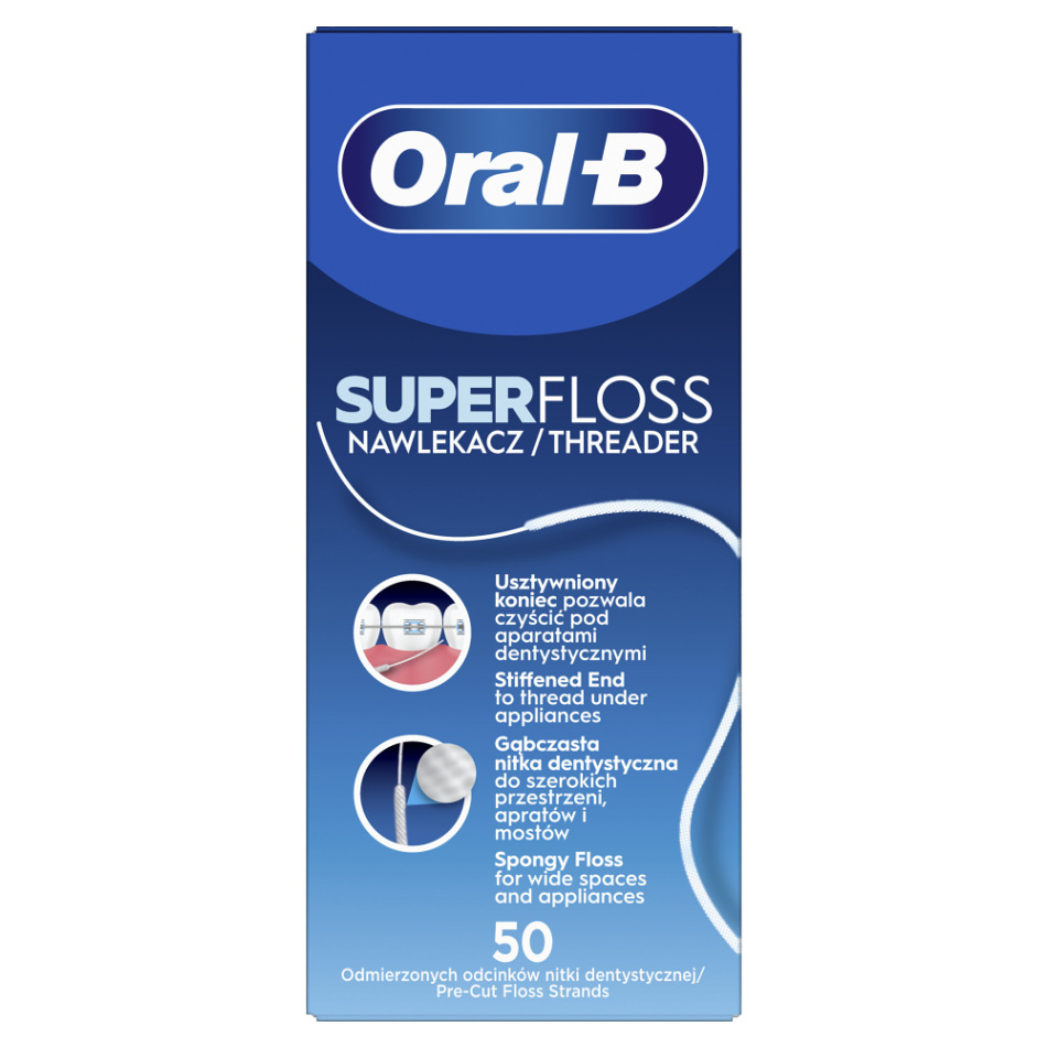 ORAL-B Super Floss Dentální nit s odměřenými vlákny 50 kusů