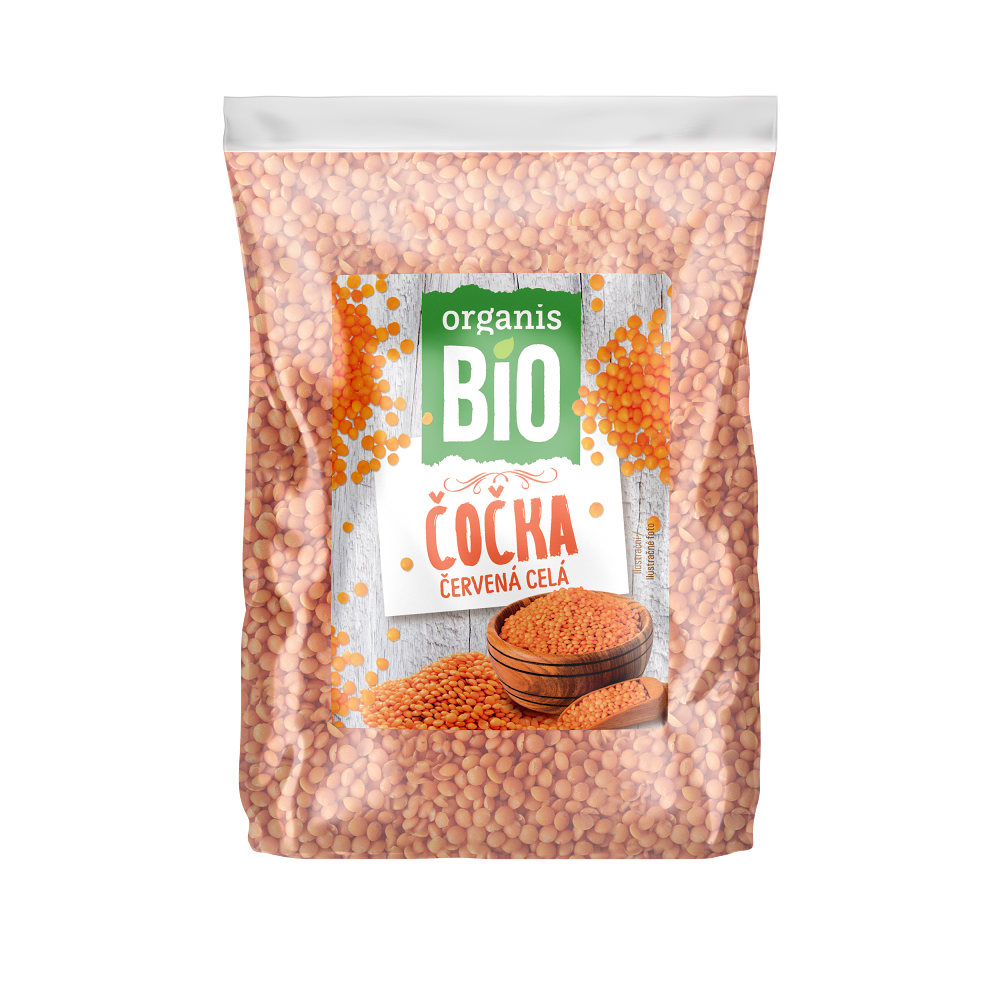 ORGANIS Červená čočka celá BIO 500 g