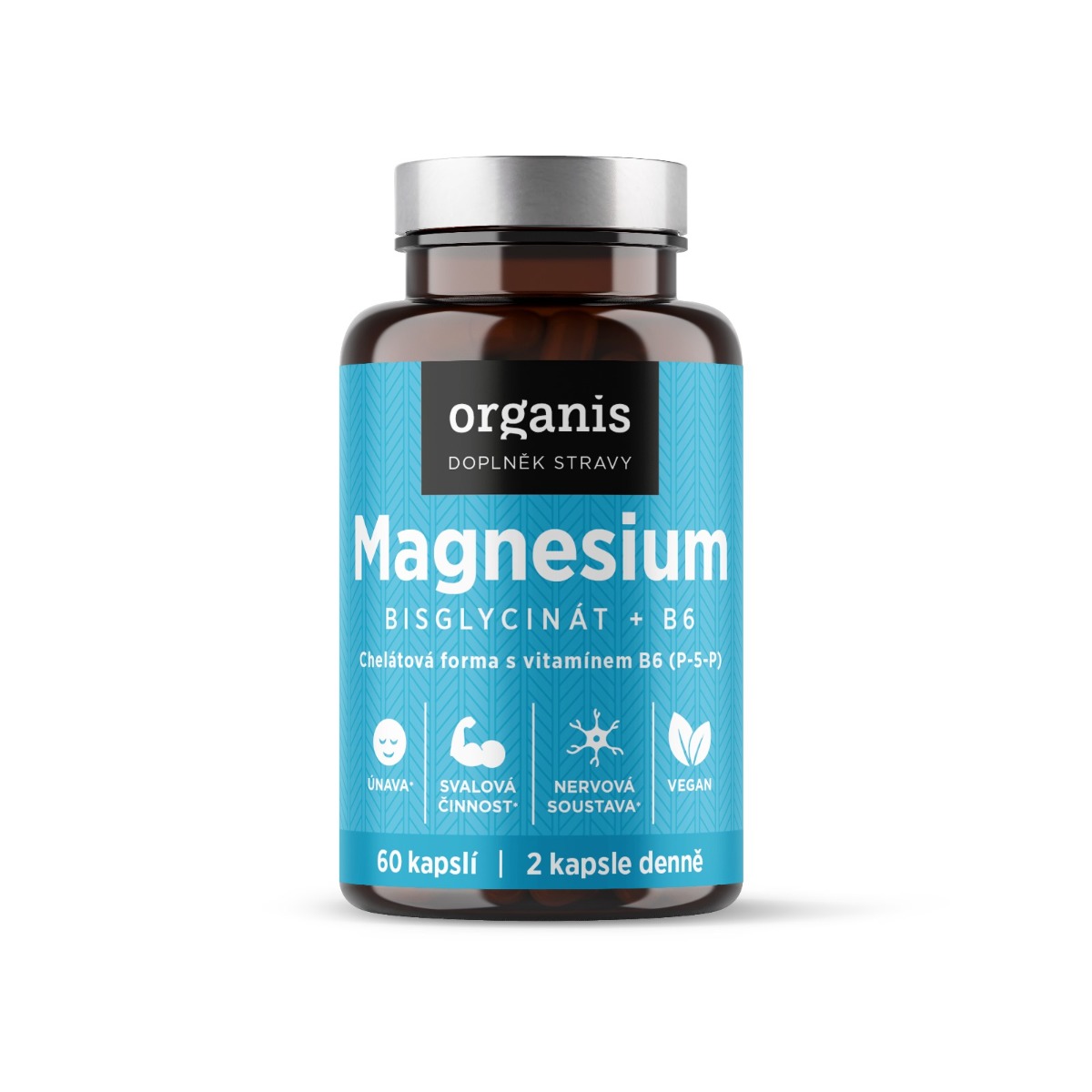 Organis Magnesium Bisglycinát + B6 60 kapslí