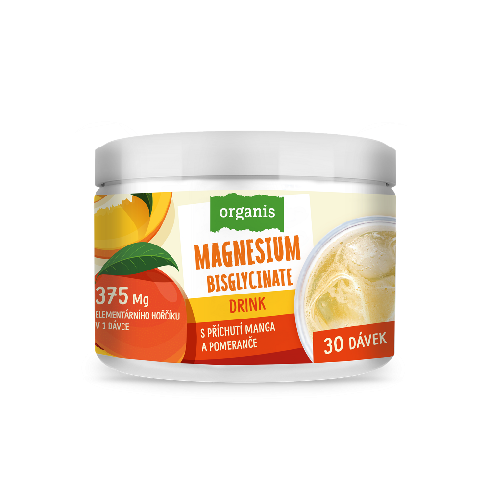 ORGANIS Magnesium drink s příchutí manga a pomeranče 102 g
