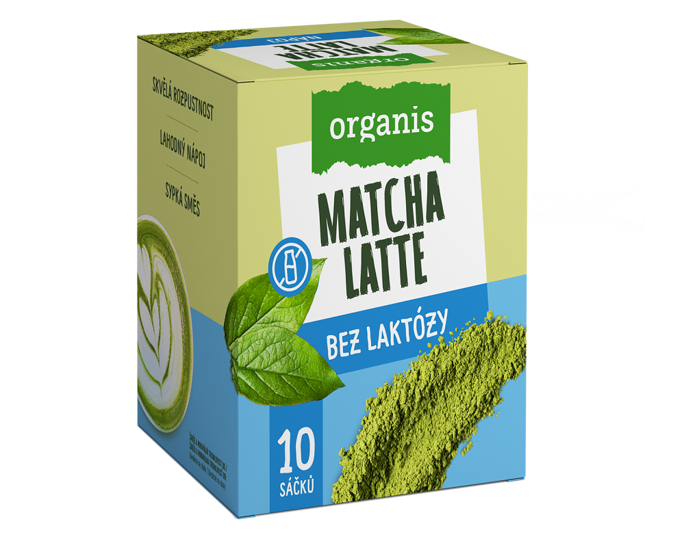 ORGANIS Matcha latte bez laktózy 10 x 27 g