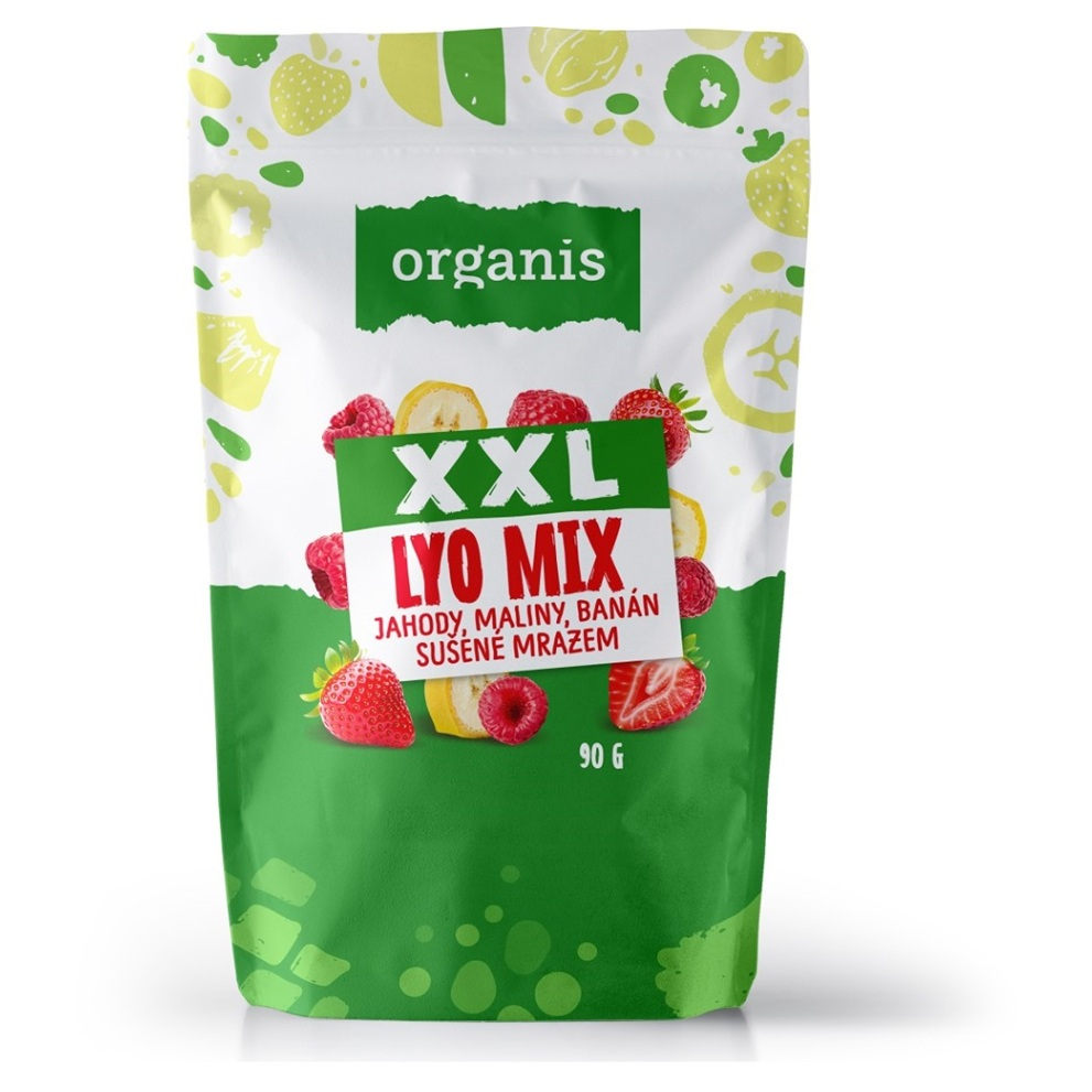 ORGANIS Sušené jahody, maliny a banán XXL 90 g