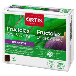 ORTIS Fructolax Ovoce & Vláknina 12 žvýkacích kostek