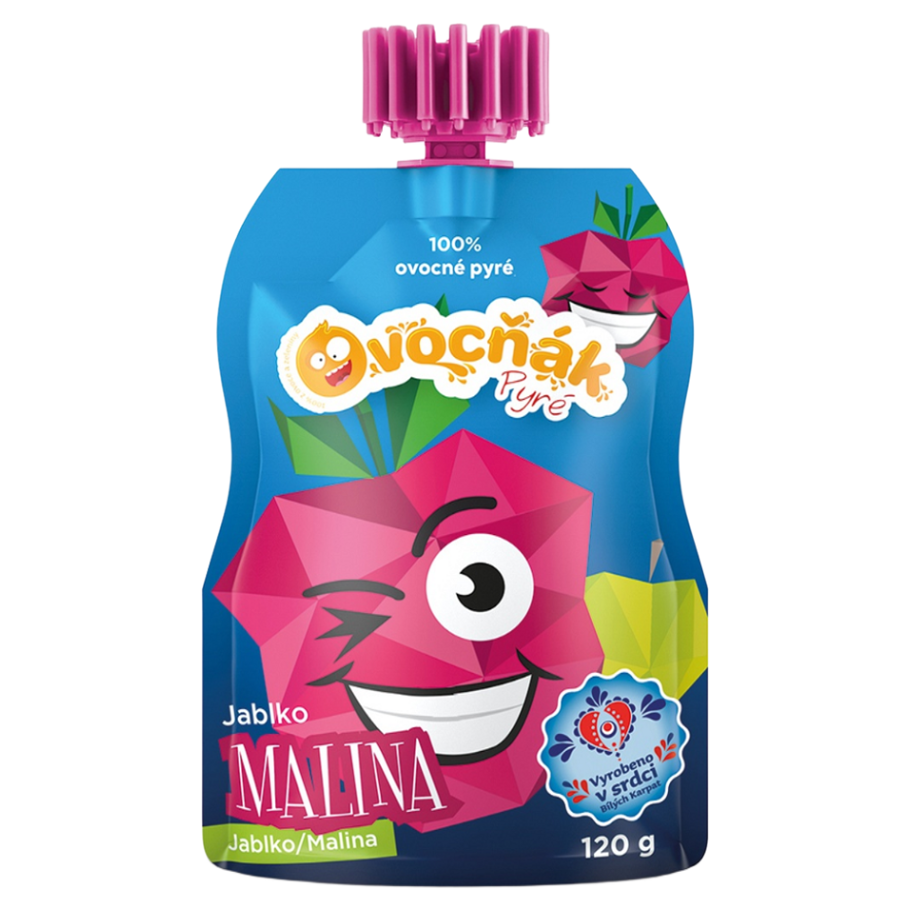 OVOCŇÁK Pyré jablko a malina 120 g