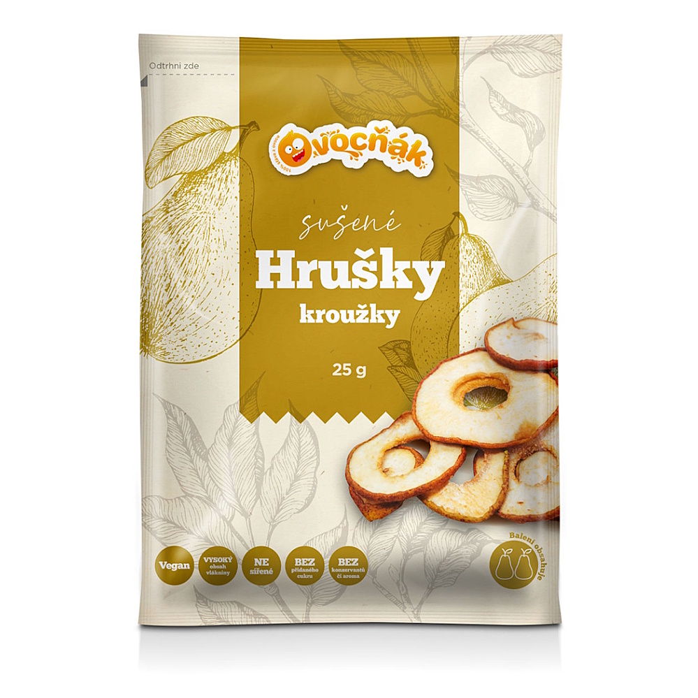OVOCŇÁK Sušené hruškové kroužky 40 g