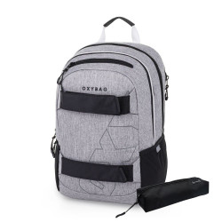 Oxybag OXY SPORT - set 2 ks: studentský batoh Grey Melange, penál