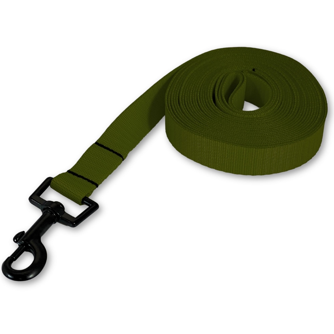 PafDog® Lehké stopovací vodítko ploché, 2cm - khaki zelená PAF-343