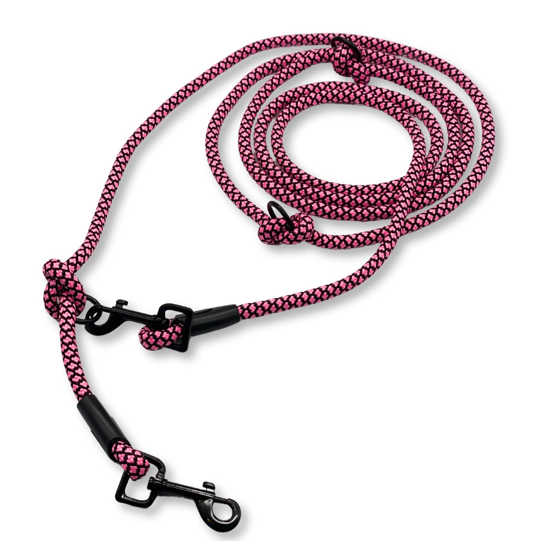 PafDog® Přepínací nastavitelné vodítko 8mm, růžovo-černé extra pevné PAF-484