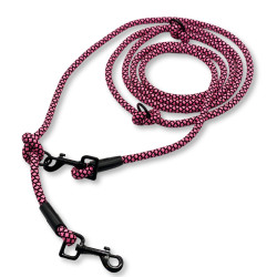 PafDog® Přepínací nastavitelné vodítko 8mm, růžovo-černé extra pevné PAF-484