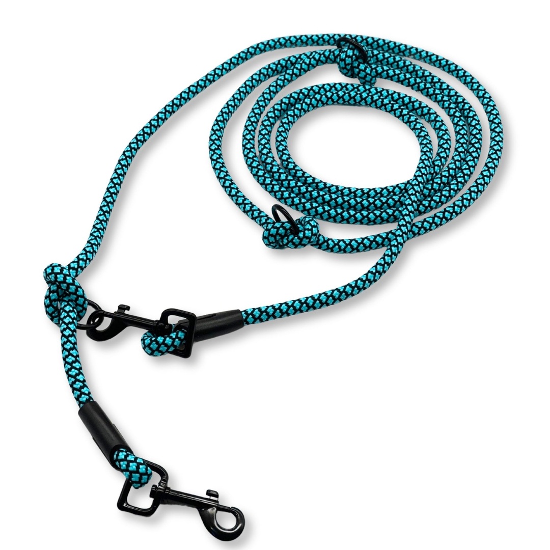 PafDog® Přepínací nastavitelné vodítko 8mm, tyrkysovo-černé extra pevné PAF-487