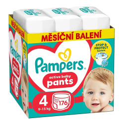 PAMPERS Active Baby Pants vel.4 kalhotky 9-15kg měsíční balení 176 ks