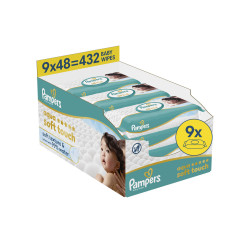 Pampers Aqua Soft Touch dětské čisticí ubrousky 9x48 ks