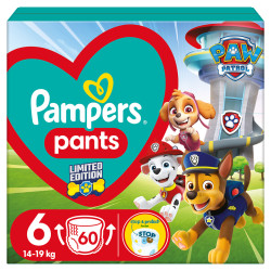 PAMPERS Baby dry edice Paw Patrol vel. 6 plenkové kalhotky 14-19 kg 60 ks