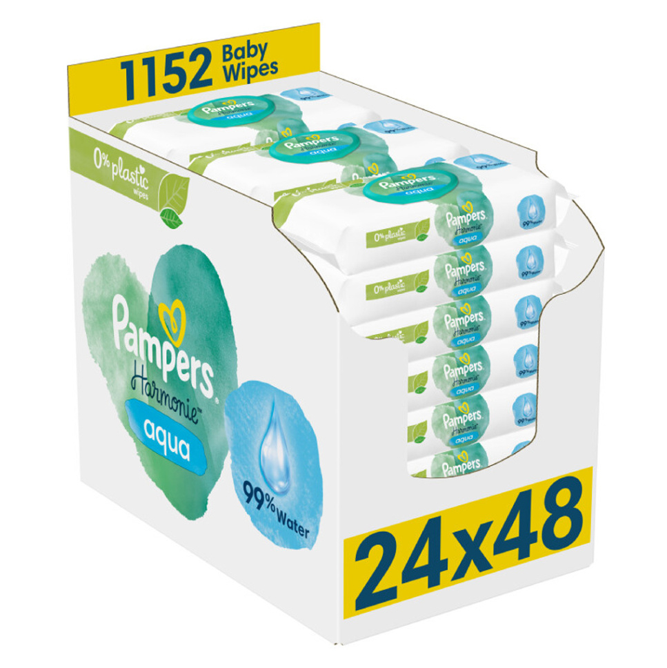 PAMPERS Harmonie Aqua Plastic free ubrousky 24 x 48 ks