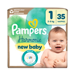 Pampers Harmonie New Baby vel. 1 2–5 kg dětské pleny 35 ks