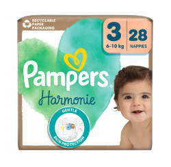 Pampers Harmonie vel. 3 6–⁠⁠⁠⁠⁠⁠10 kg dětské pleny 28 ks