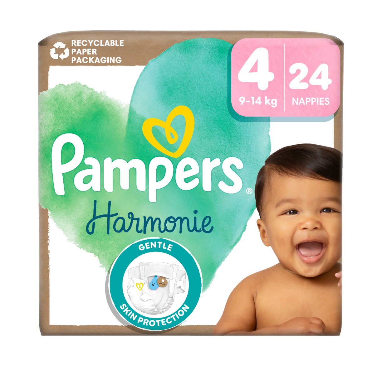 Pampers Harmonie vel. 4 9–⁠⁠⁠⁠⁠⁠14 kg dětské pleny 24 ks