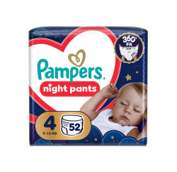 Pampers Night Pants vel. 4 9–15 kg dětské plenkové kalhotky 52 ks