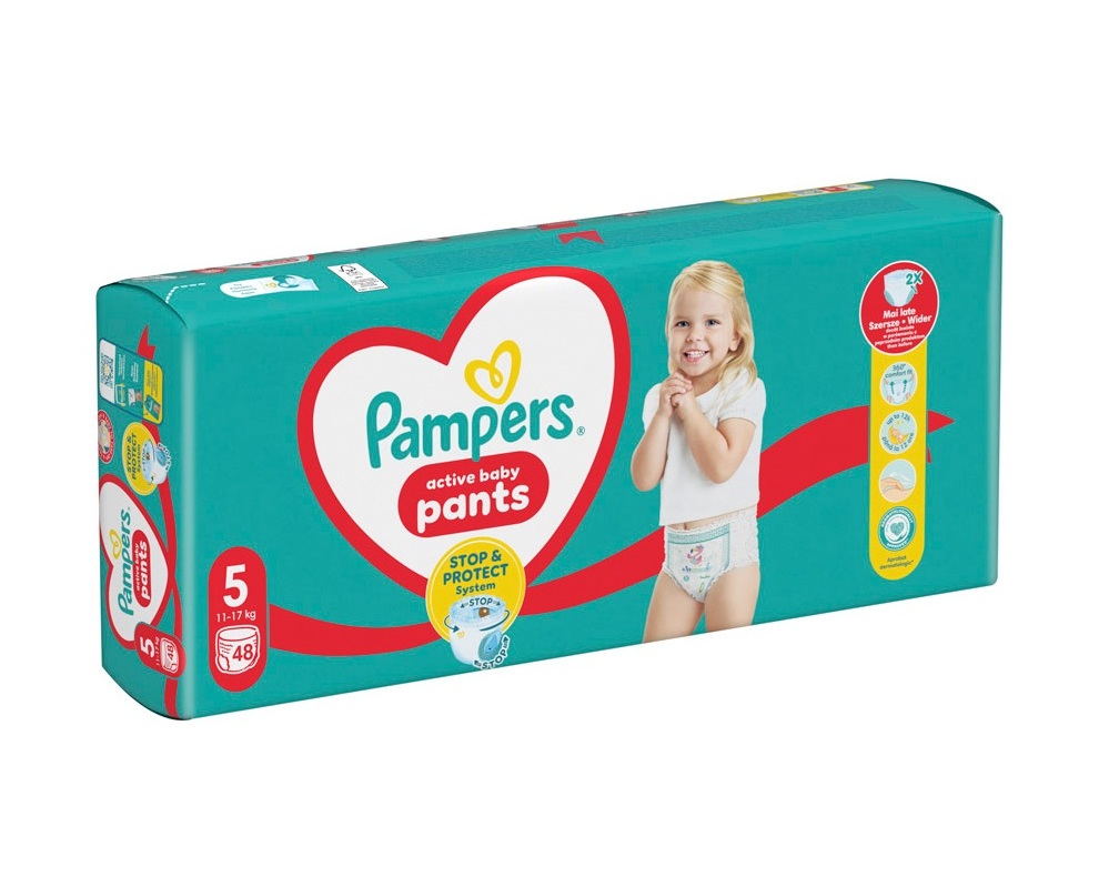 Pampers Pants vel. 5 11–⁠⁠⁠⁠⁠⁠17 kg plenkové kalhotky 48 ks