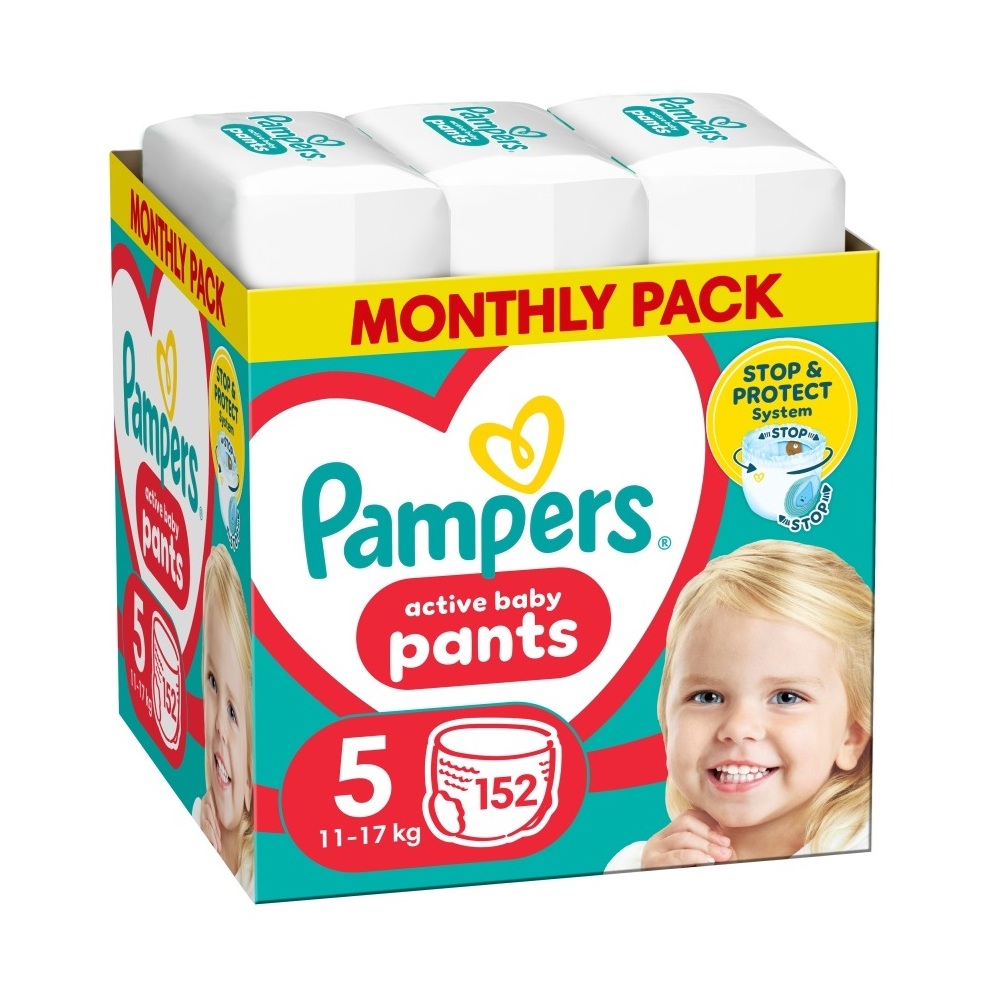 Pampers Pants vel. 5 Monthly Pack 11–17 kg plenkové kalhotky 152 ks