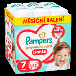 PAMPERS Premium care 7 plenkové kalhotky monthly box 62 kusů