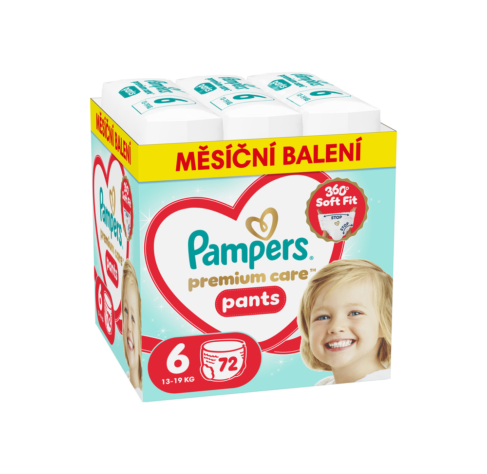 Pampers Premium Care Pants vel. 6 13-19 kg plenkové kalhotky 72 ks