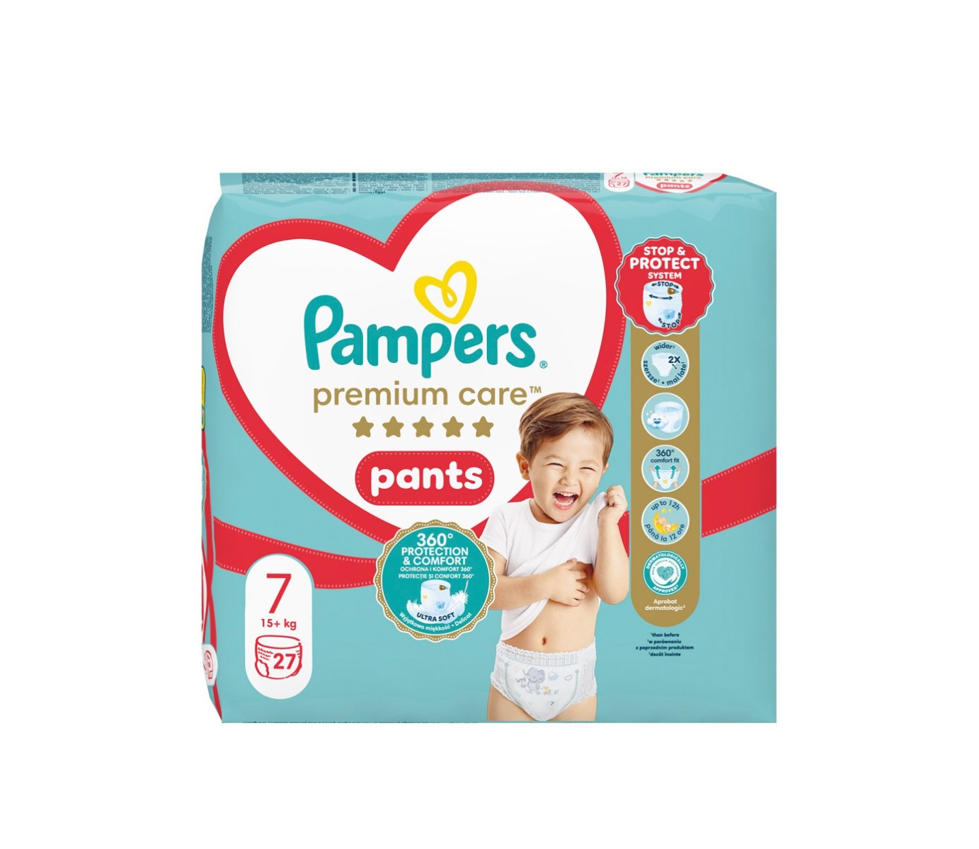 Pampers Premium Care Pants vel. 7 15+ kg plenkové kalhotky 27 ks