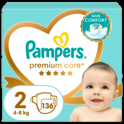 PAMPERS Premium Care plenky vel. 2, 4-8 kg, 136 ks