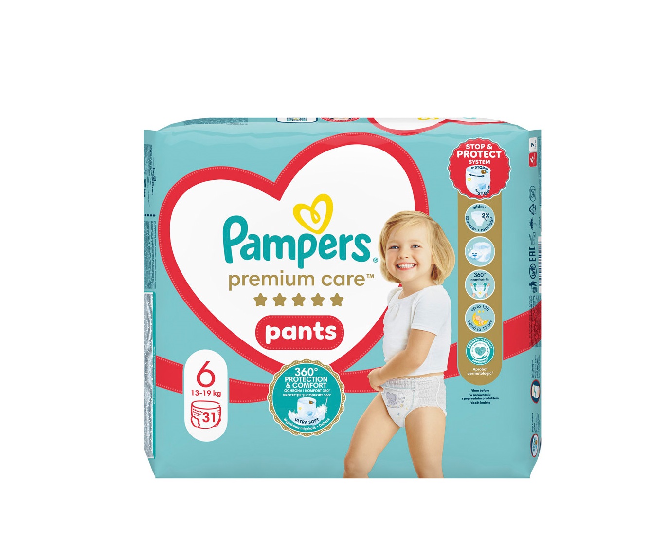 Pampers Premium Care vel. 6 13-19 kg plenkové kalhotky 31 ks