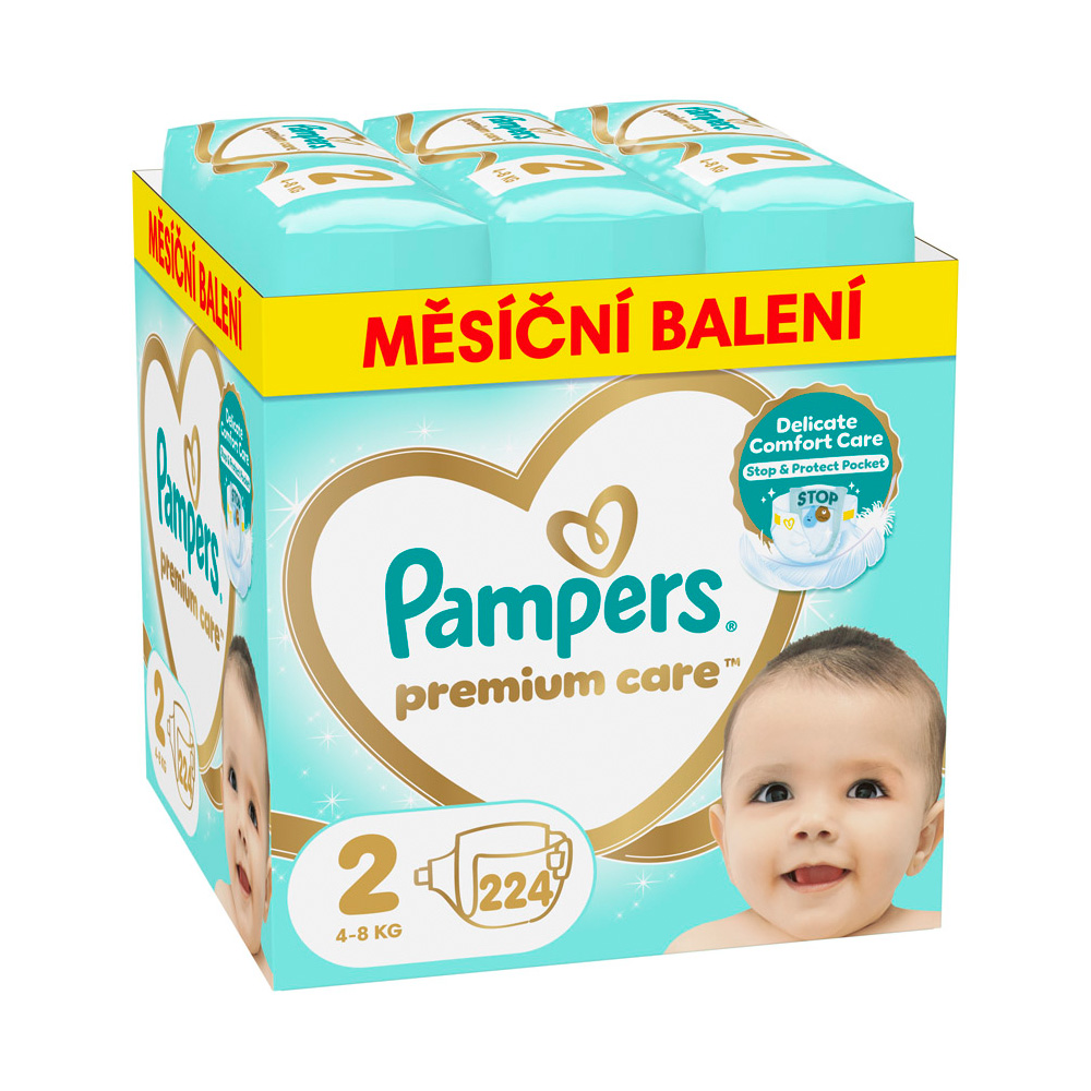 Pampers Premium Care vel. 2 4-8 kg dětské pleny 224 ks