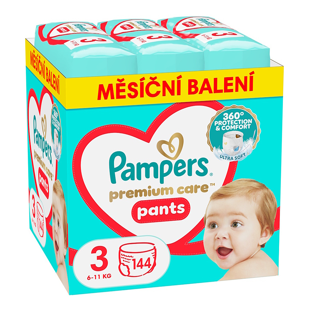 PAMPERS Premium Care vel. 3 plenkové kalhotky 6-11 kg 144 ks
