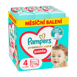 PAMPERS  Premium Care vel. 4 plenkové kalhotky 9-15 kg 114 ks